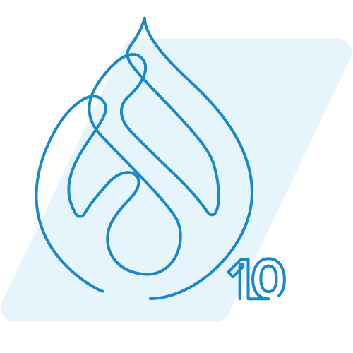 line art of a drupal 10 logo