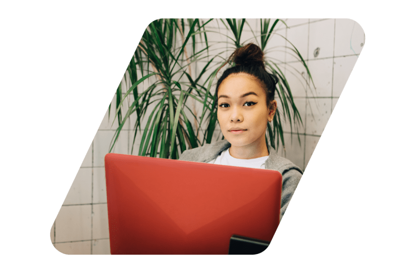 Developer Workflow Tools Header Image woman with orange laptop