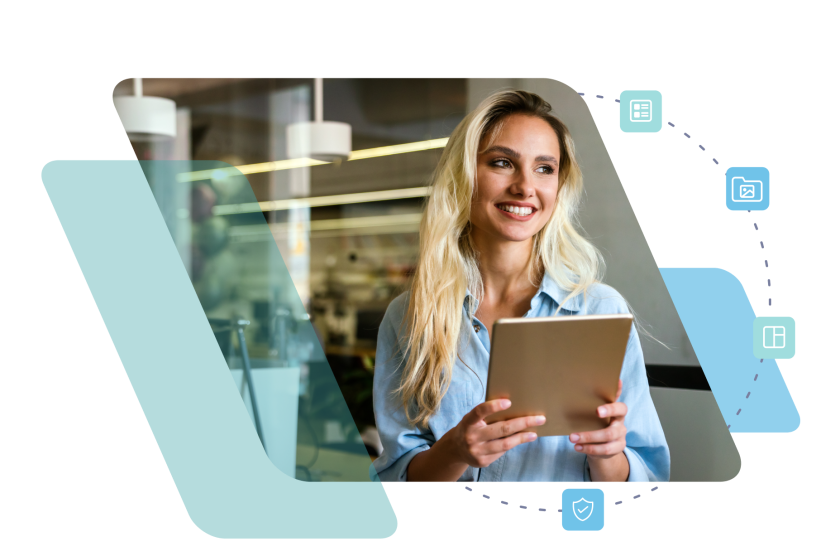 woman holding a file