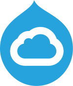 Blue Acquia droplet with the outline of a cloud inside