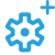 blue cog wheel with a plus sign