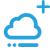 blue cloud with a plus sign over it