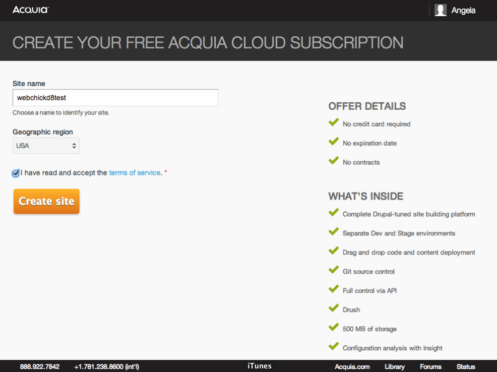 Installing Drupal 8 on Acquia Cloud