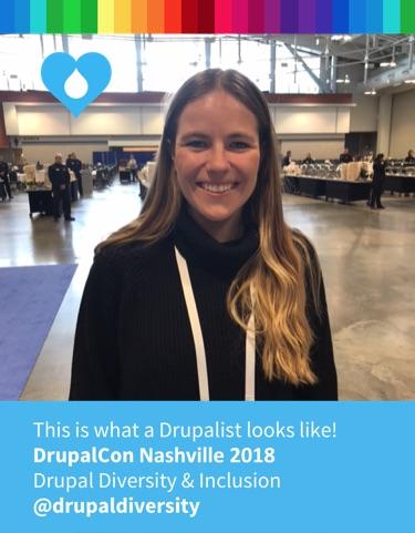 After our interview, Alana and I stopped by the D&I DrupalCon booth to see what a Drupalist looks like.
