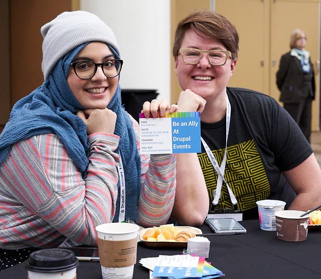 Two women at DrupalCon Seattle 