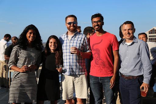 acquia employees at summer party
