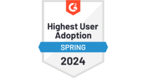 Highest User Adoption Spring 2024 G2 Badge