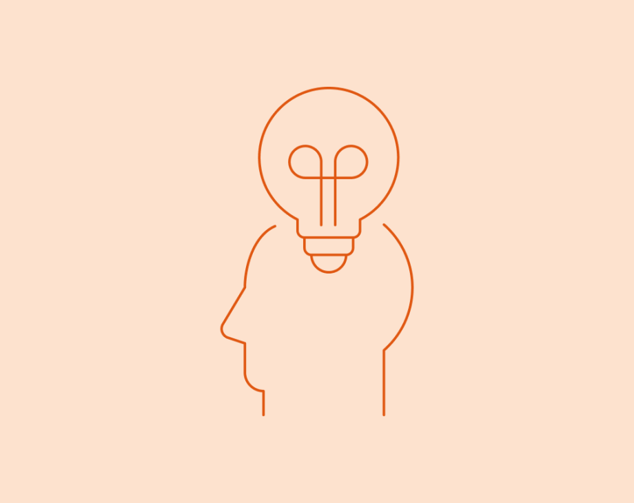 Head with lightbulb
