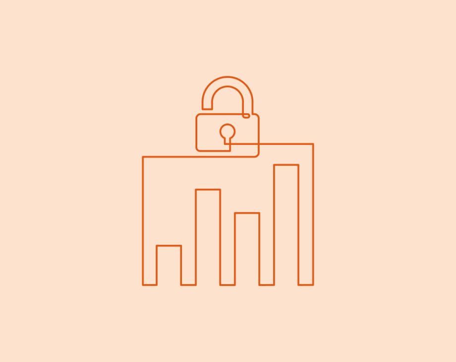 Bar graph with lock above