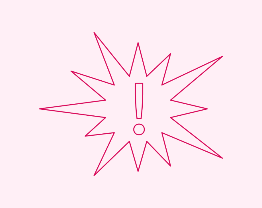 Exclamation mark inside of a comic book explosion