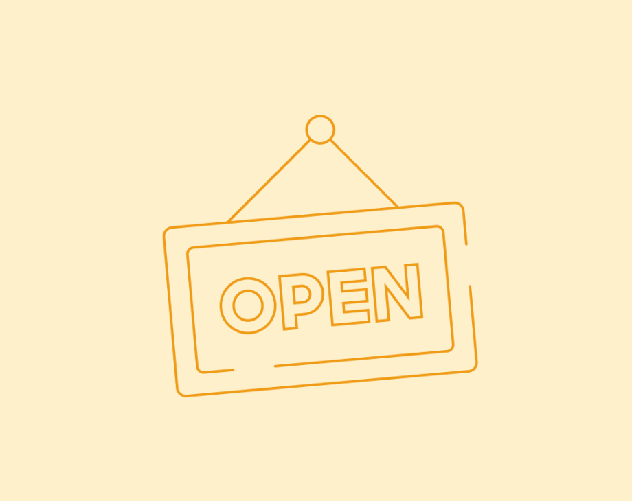 Open business sign