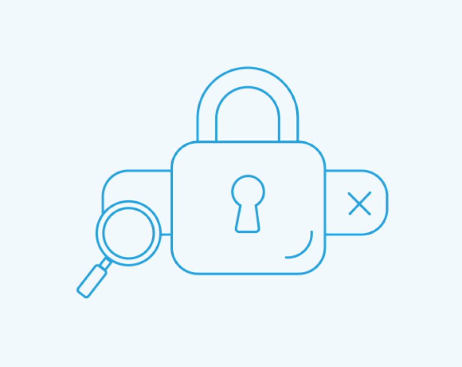 line drawing of a lock and password field