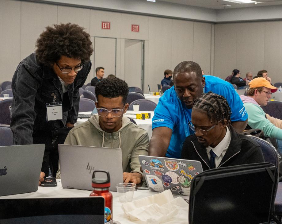 Attendees and an instructor working together during the Drupal Dev Days at DrupalCon Chicago 2026