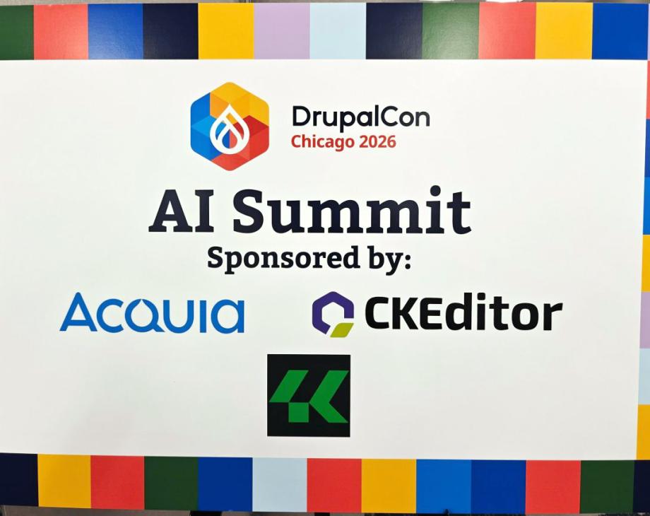 Banner at the entrance to the AI Summit at DrupalCon Chicago 2026