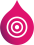 navy to pink gradient droplet with a target in the middle