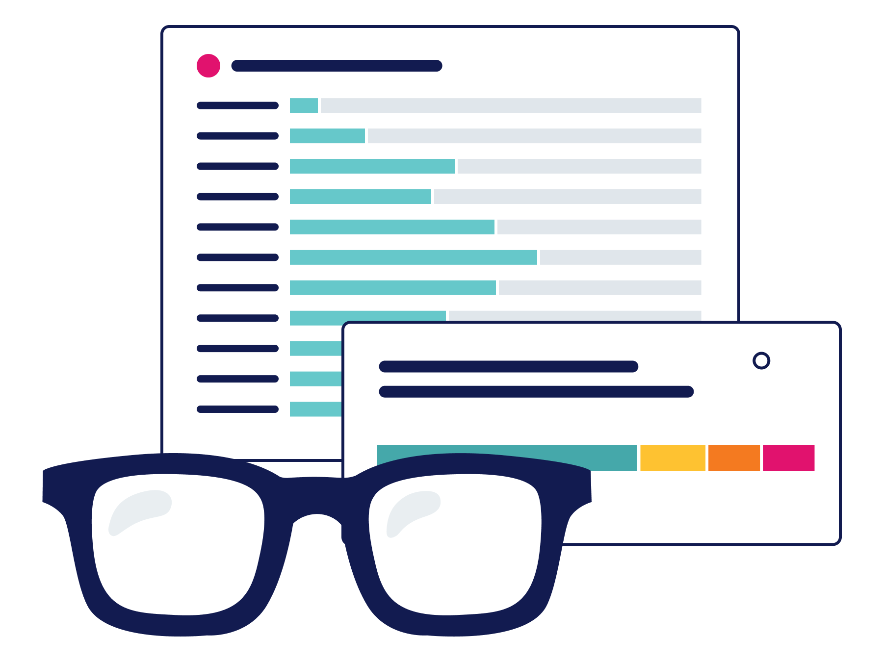 illustration of product UI with analytic monitoring