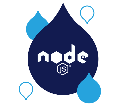Node.js  logo in a drop