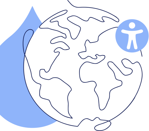 Illustration of the globe with an accessibility logo
