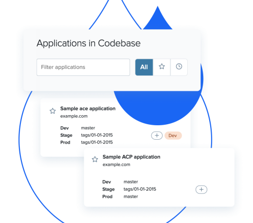 Stylized Product UI of Multi-Experience Operations showing multiple applications on a single codebase