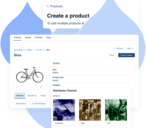blue acquia drops behind product screenshots of Acquia DAM