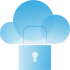 Blue cloud with Lock Icon