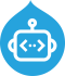 Blue Drop with Code Studio robot icon