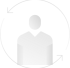 White icon with person with cyclic arrows around them