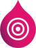 navy to pink gradient droplet with a target in the middle
