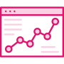 Data sharing tools pink icon