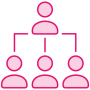 Executive communications pink icon