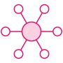 Omnichannel optimization pink icon