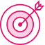 Pink arrow in bullseye icon