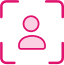 Pink person with frame around them icon