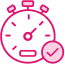 Pink Stop watch with checkbox next to it