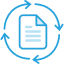 Blue paper icon with recycling arrows