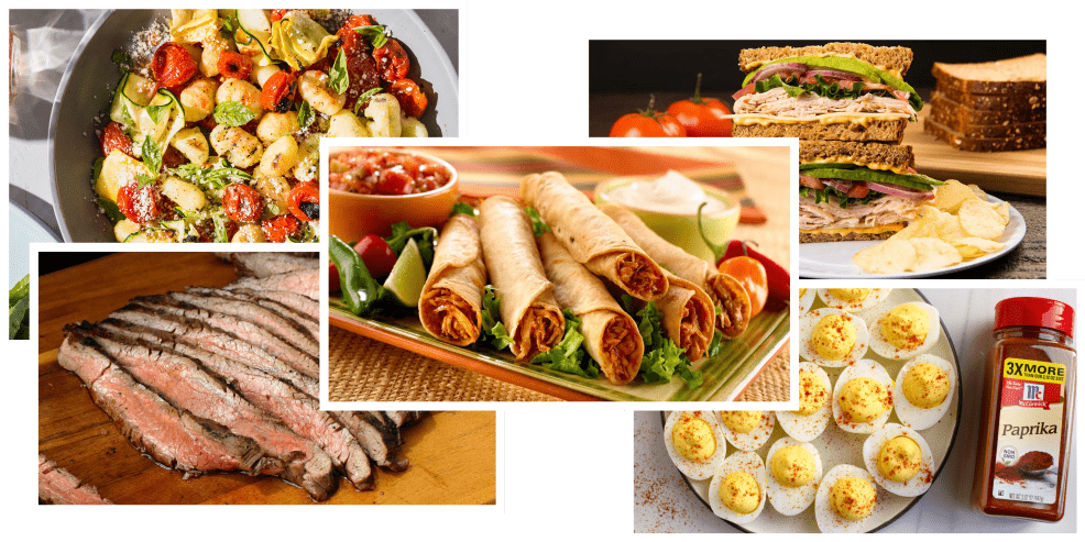 Collage of various dishes and meals