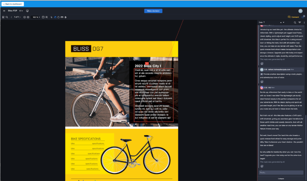 Workflow AI assistant - embrace brand tone of voice
