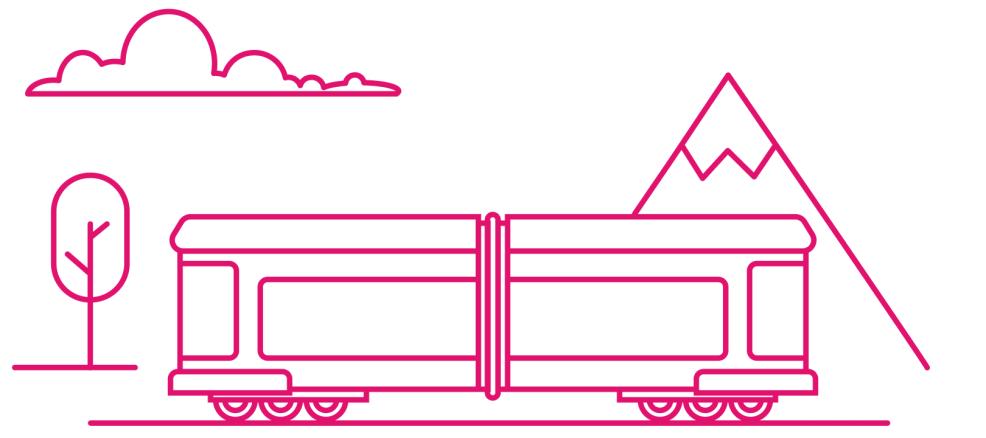 Illustration of a train on the road