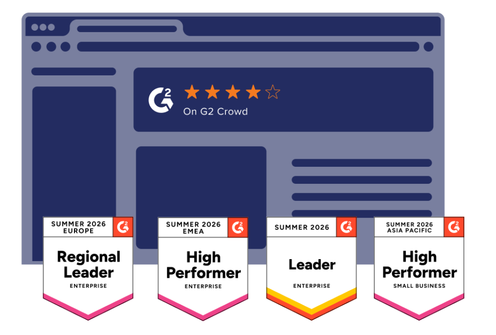 Browser window showing four award badges below