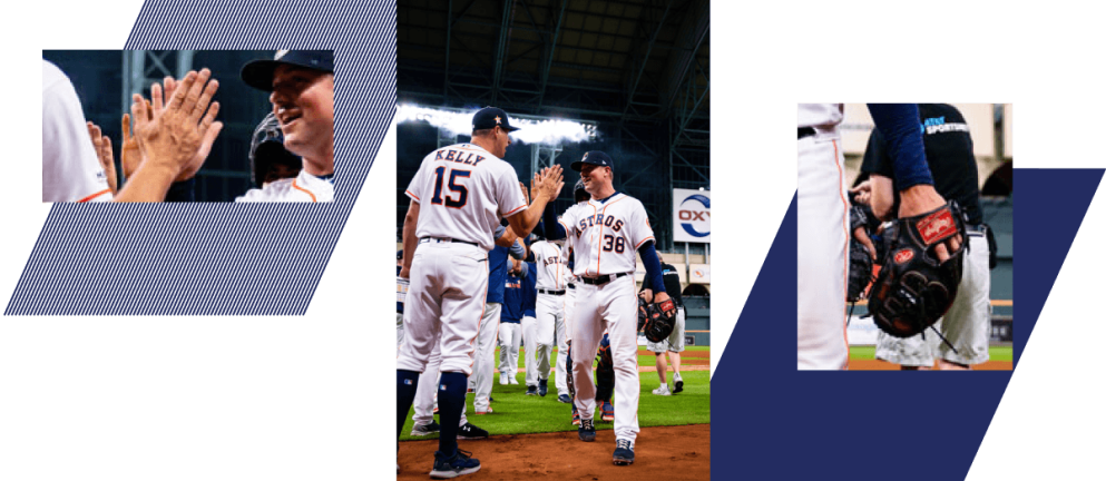 Houston Astros players high-fiving