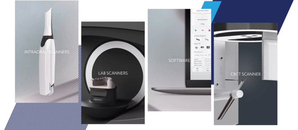 Four images of 3Shape scanners and software