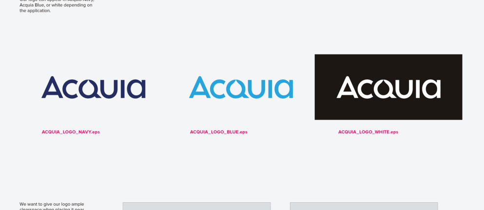 Examples of Acquia branding logos