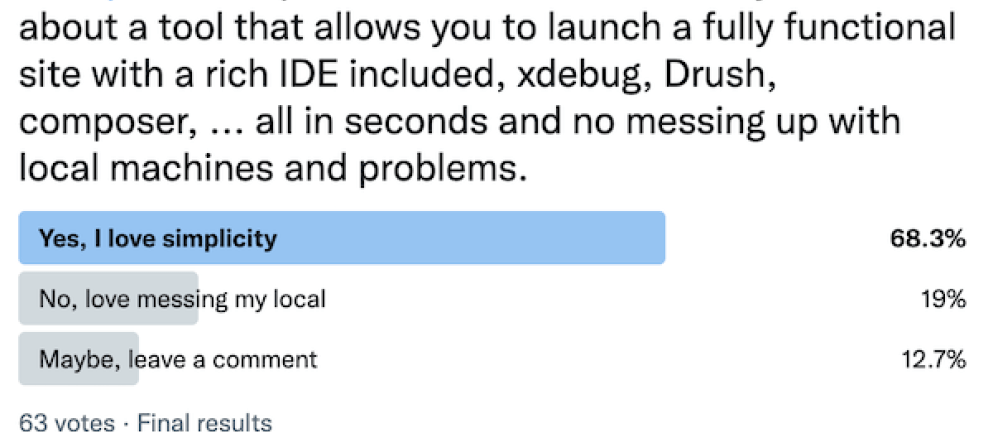 Twitter poll for Drupal developers