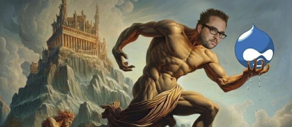 Dries as the personification of Prometheus, stealing the power of content management for humanity