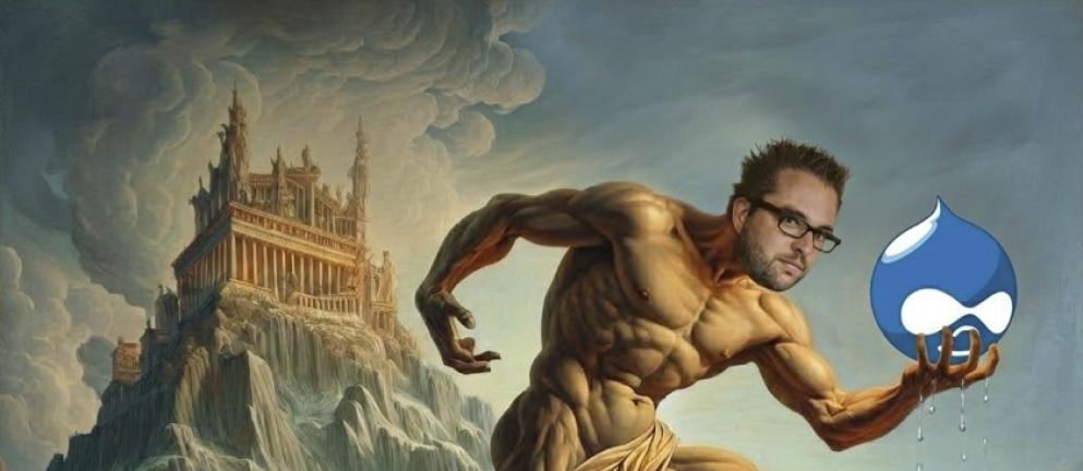 Dries as the personification of Prometheus, stealing the power of content management for humanity
