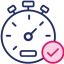 Pink Stop watch with checkbox next to it