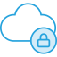 cloud with a lock in front of it icon