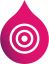 droplet with a pink to navy gradient and a dot with some rings in the center