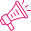 pink icon of a megaphone
