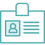 teal icon of a credentials badge